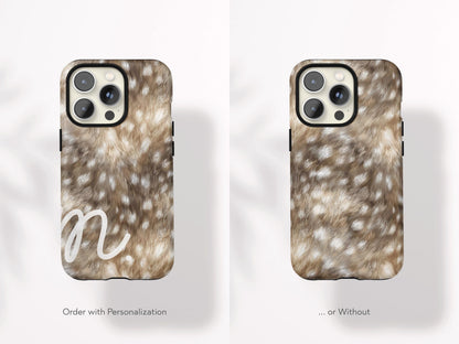 Deer Hide Phone Case Neutral Antelope Print Protective iPhone Cover Stylish Animal Pattern Gift for Her Beige Aesthetic Modern Accessory