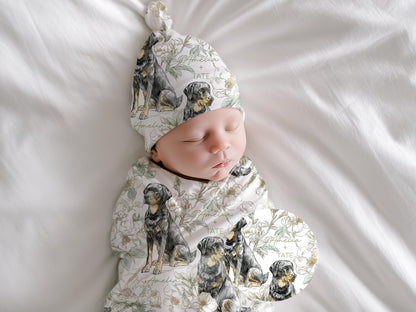 Labrador Retriever - Floral Swaddle or Minky Blanket