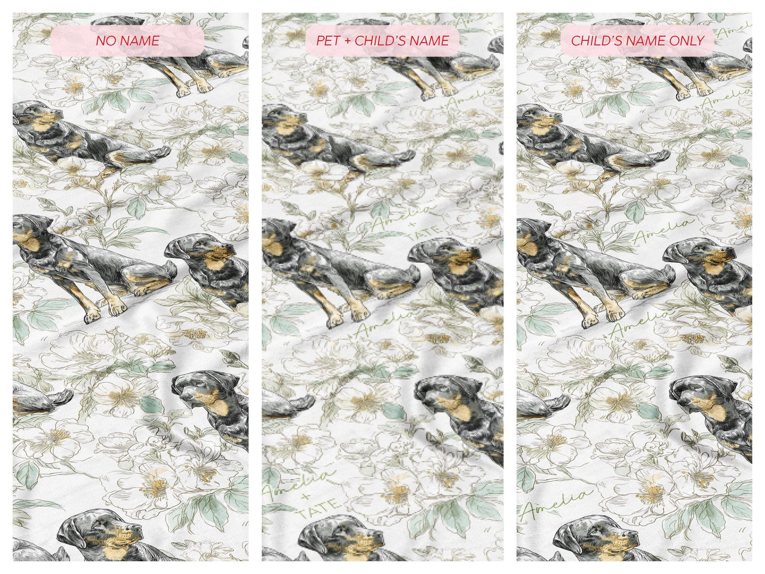 Labrador Retriever - Floral Swaddle or Minky Blanket