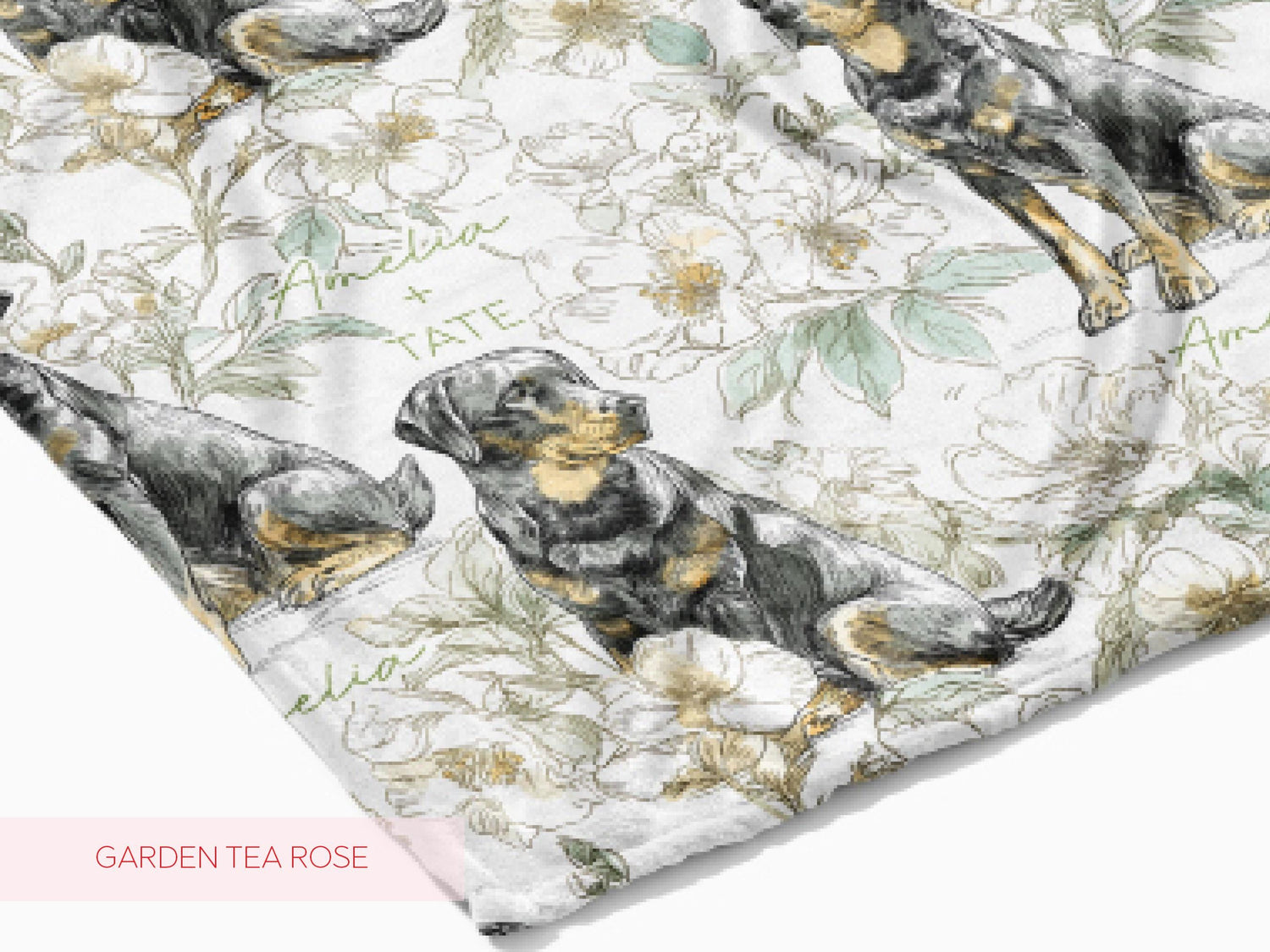 Labrador Retriever - Floral Swaddle or Minky Blanket