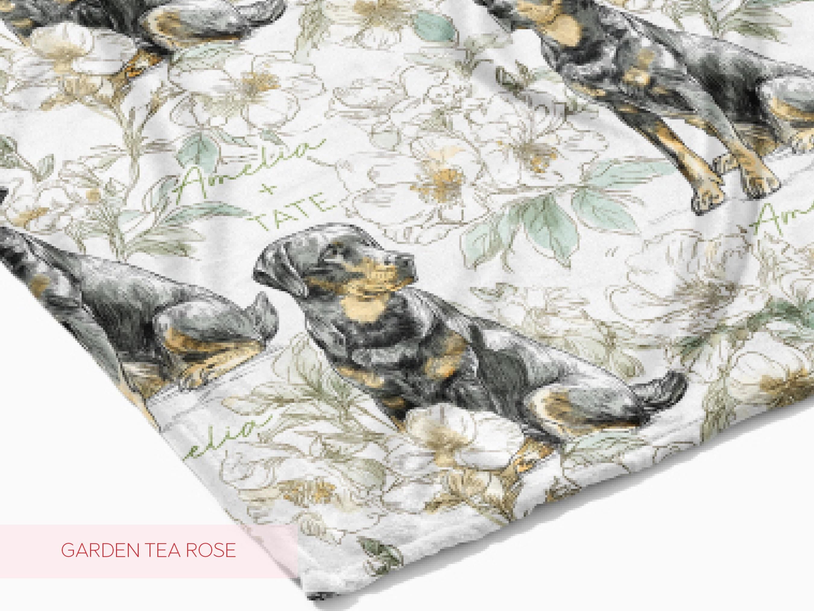 Labrador Retriever - Floral Swaddle or Minky Blanket