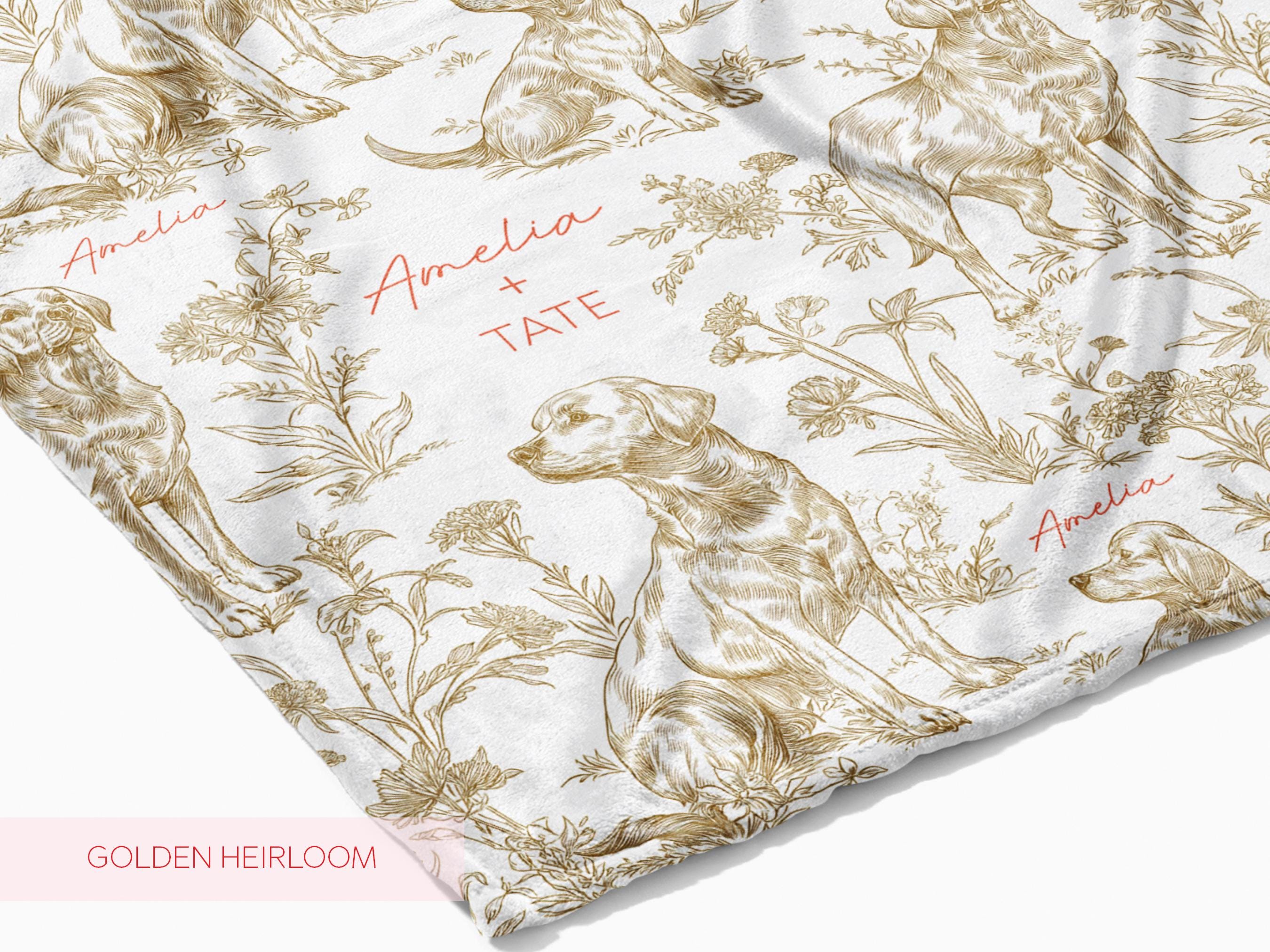 Labrador Retriever - Floral Swaddle or Minky Blanket