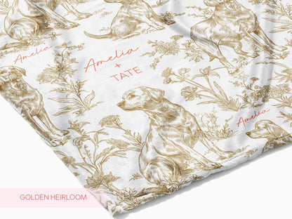 Labrador Retriever - Floral Swaddle or Minky Blanket