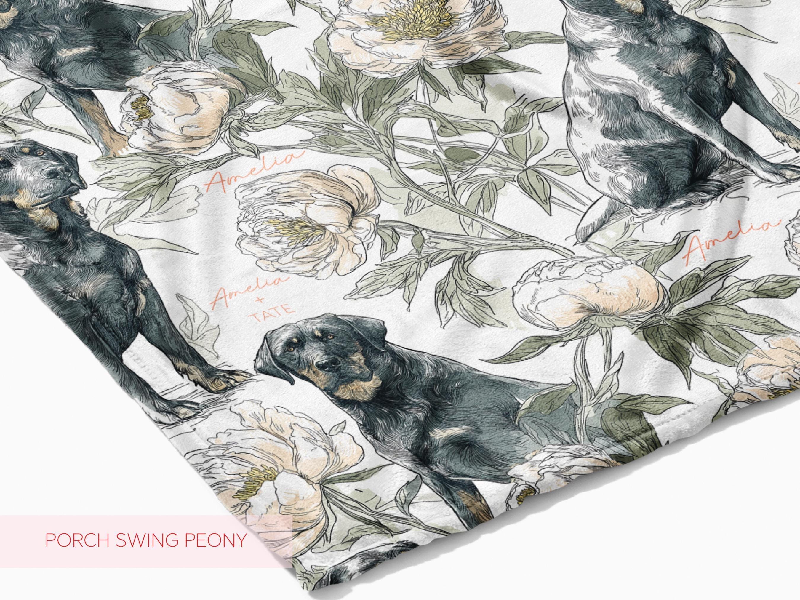 Labrador Retriever - Floral Swaddle or Minky Blanket