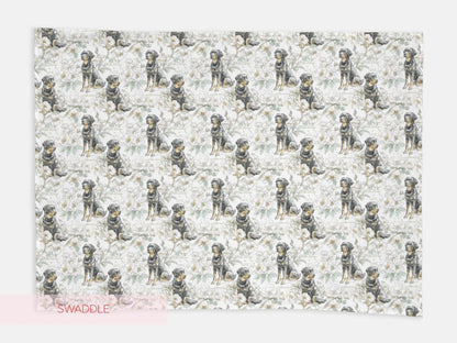 Labrador Retriever - Floral Swaddle or Minky Blanket
