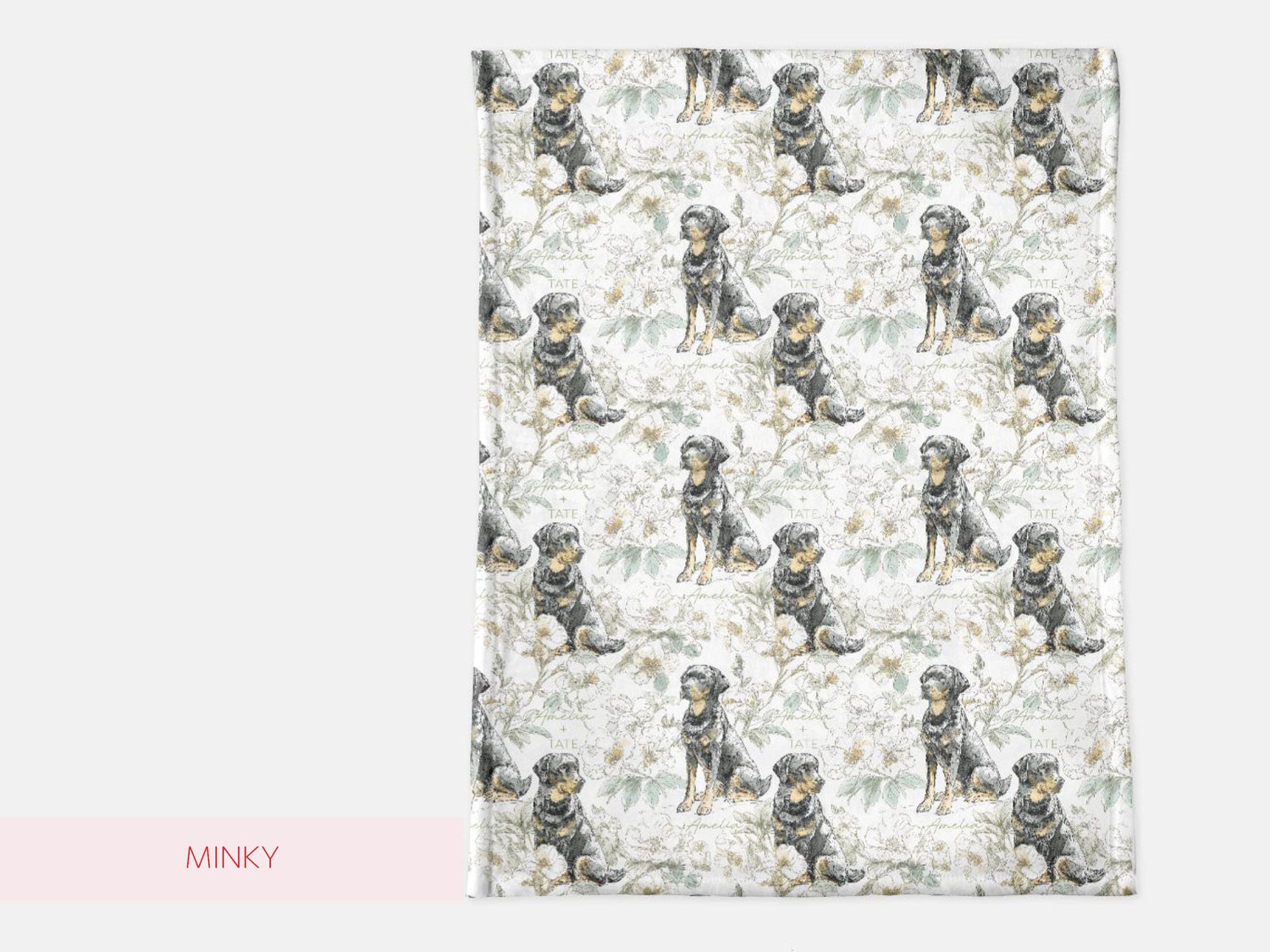 Labrador Retriever - Floral Swaddle or Minky Blanket