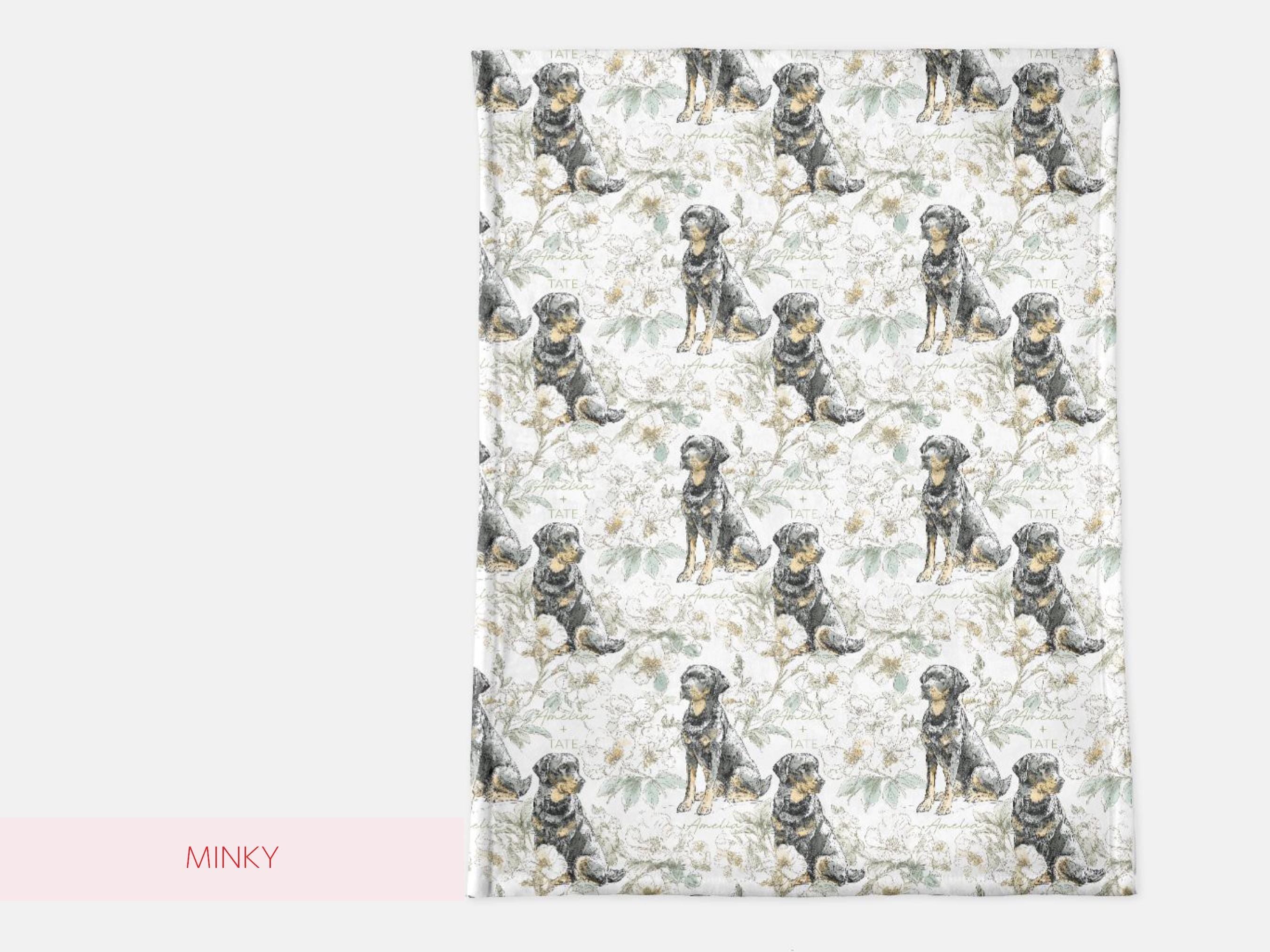Labrador Retriever - Floral Swaddle or Minky Blanket