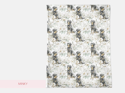 Labrador Retriever - Floral Swaddle or Minky Blanket