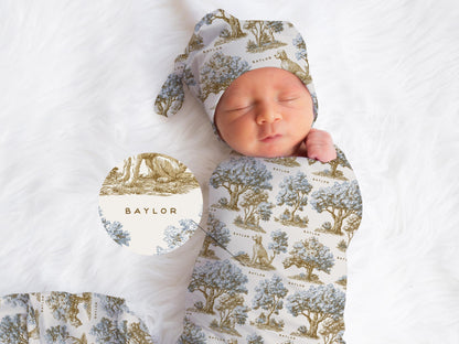 Goldendoodle Two-Tone Toile Swaddle or Minky Blanket