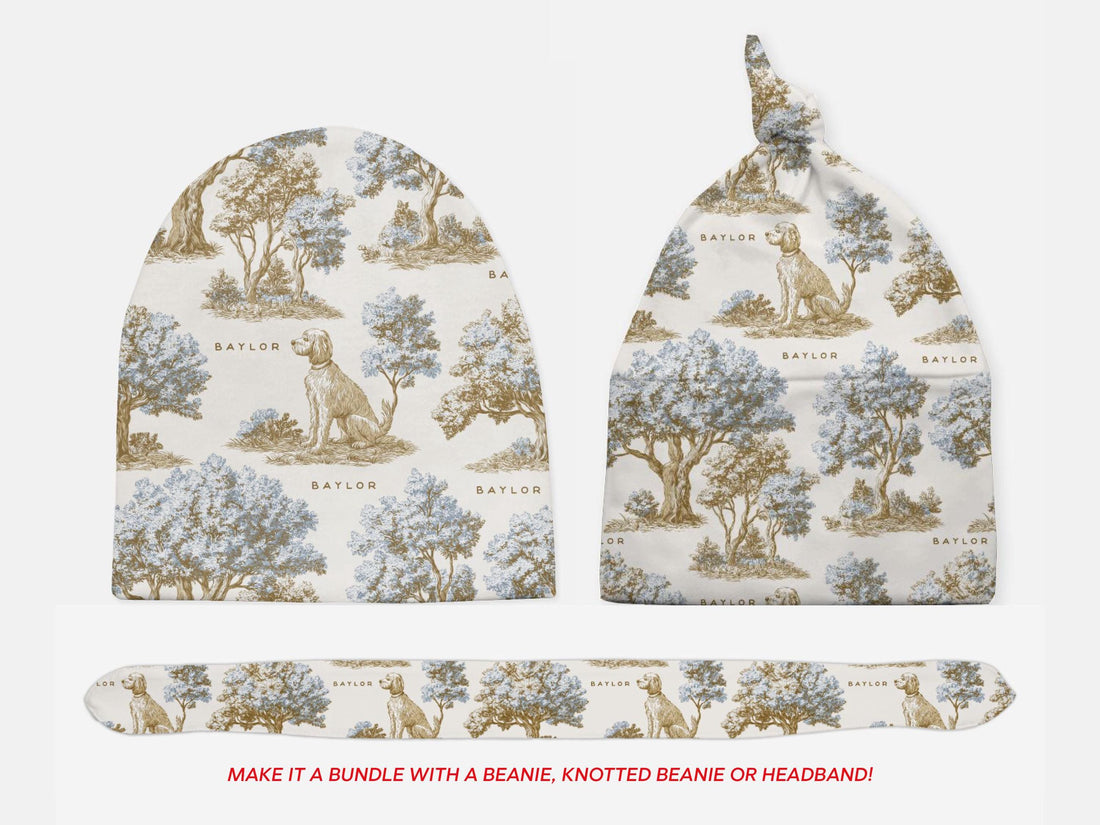 Goldendoodle Two-Tone Toile Swaddle or Minky Blanket