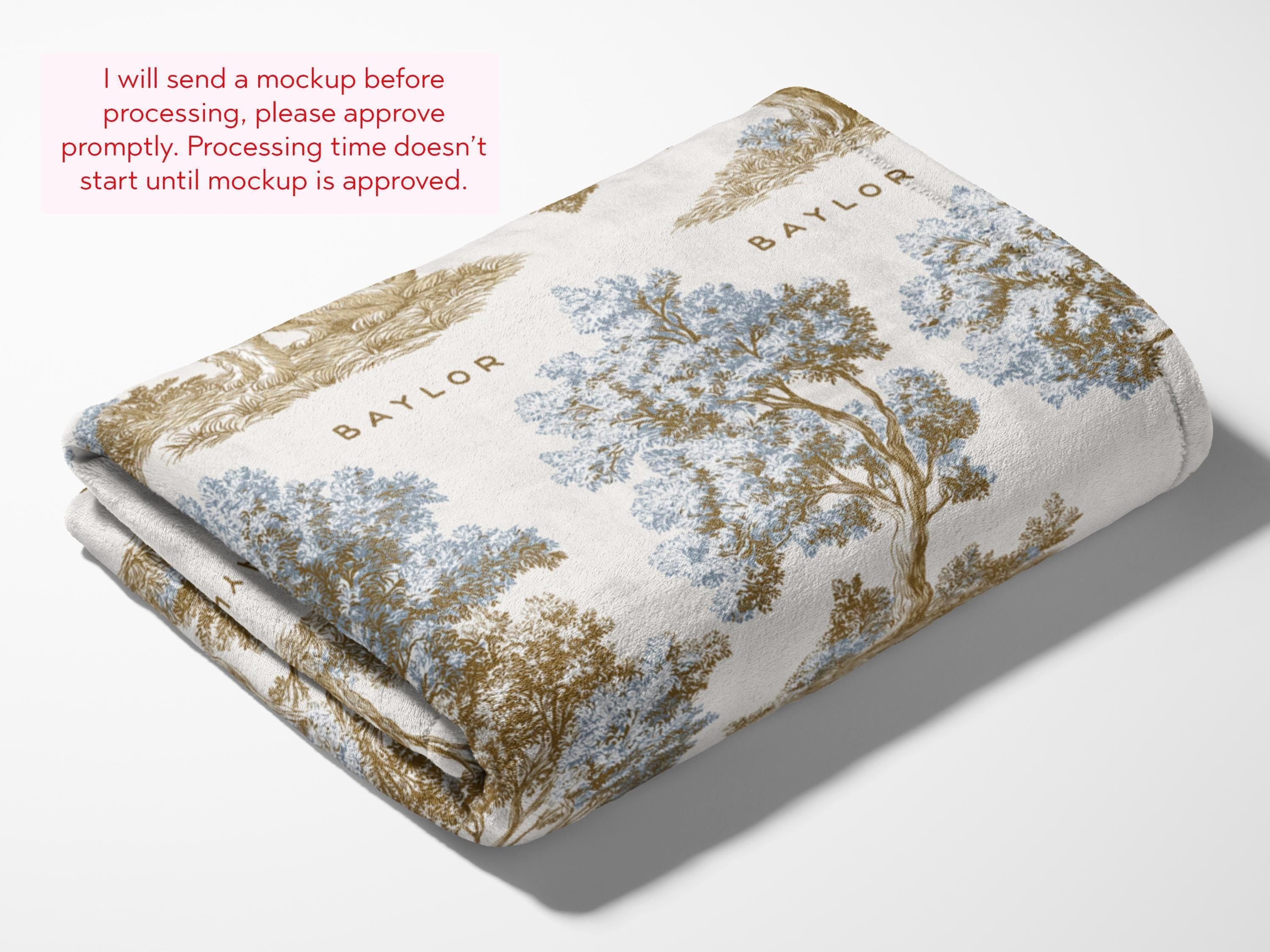 Goldendoodle Two-Tone Toile Swaddle or Minky Blanket