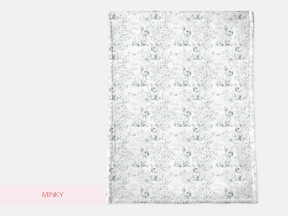 Personalized Toile French Bulldog Dog Swaddle Blanket Custom Baby Name and Pet Name Minky Nursery Gift Baby Shower New Best Friends Throw - Charles Alex
