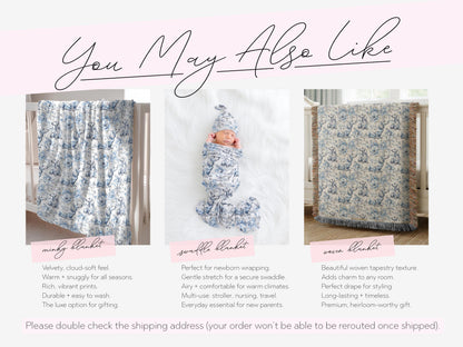 Floral Dachshund Blanket Minky Soft Throw Woven Personalized Name Baby Girl Gift Puppy Print Nursery Decor Custom Toddler Keepsake for Her - Charles Alex