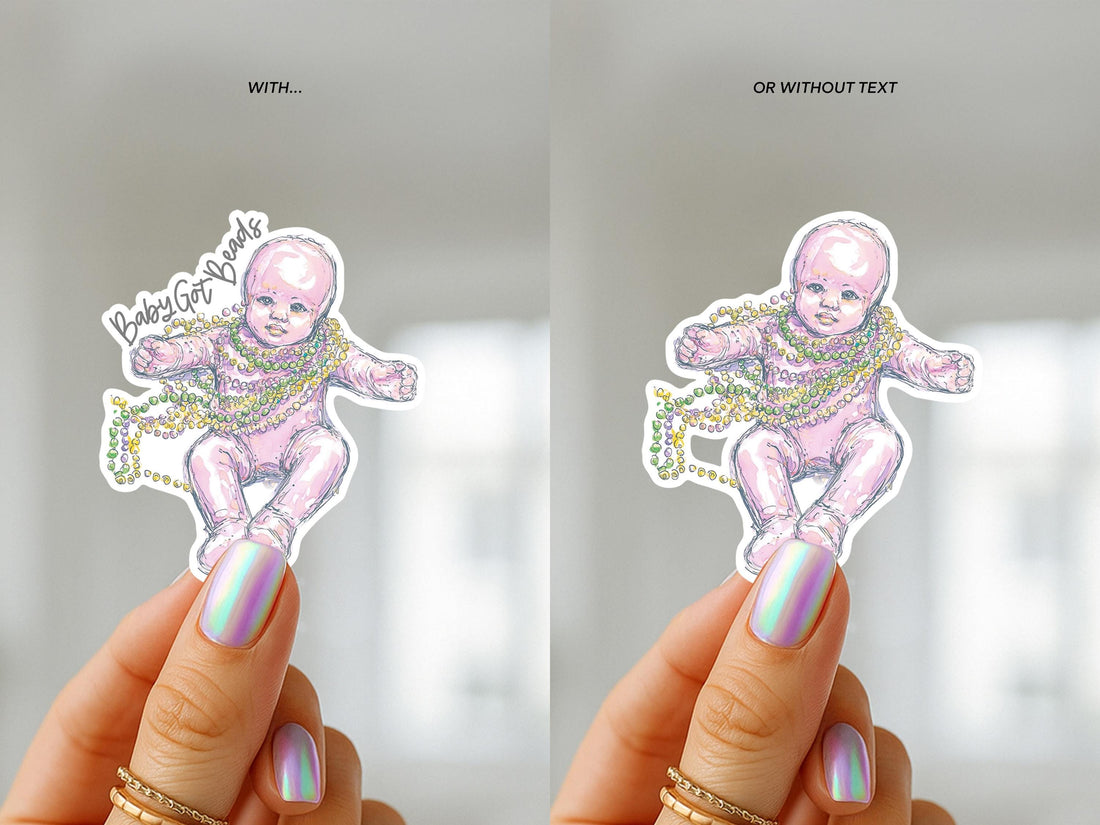 King Cake Baby Vinyl Sticker Tumbler Mardi Gras New Orleans Humor Cute Southern Celebration Gift Parade Favor Keepsake Laptop Decoration