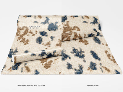 Western Cowhide Wrapping Paper Roll Rustic Ranch Gift Wrap Cowboy Birthday Farmhouse Housewarming Present Baby Shower Cow Print Packaging