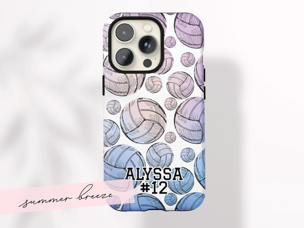 Personalized Volleyball Phone Case Custom Volleyball Phone Case Initials Volleyball Gift for Teen Volleyball Team Spirit Birthday Gift Idea