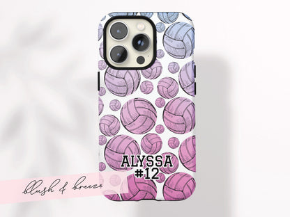 Personalized Volleyball Phone Case Custom Volleyball Phone Case Initials Volleyball Gift for Teen Volleyball Team Spirit Birthday Gift Idea