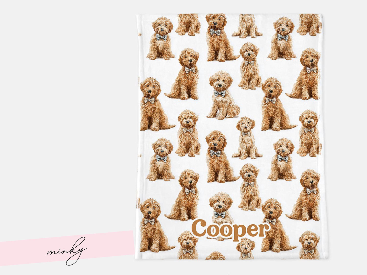 Goldendoodle Baby Swaddle Set With Name For Dog Loving New Parents First Newborn Doodle Coming Home Hospital Photo Outfit Baby Shower Gift - Charles Alex