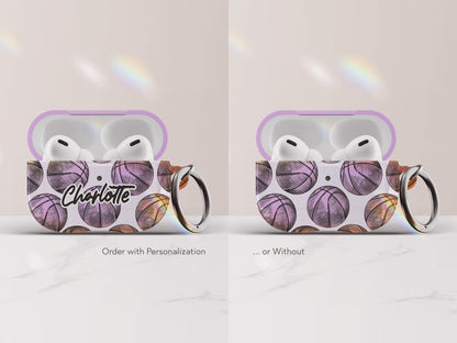 Personalized Basketball AirPods Case Custom Name Pro Cover Cute Team Gift For Her Girl Player Coach Present Feminine Stylish Tech Accessory