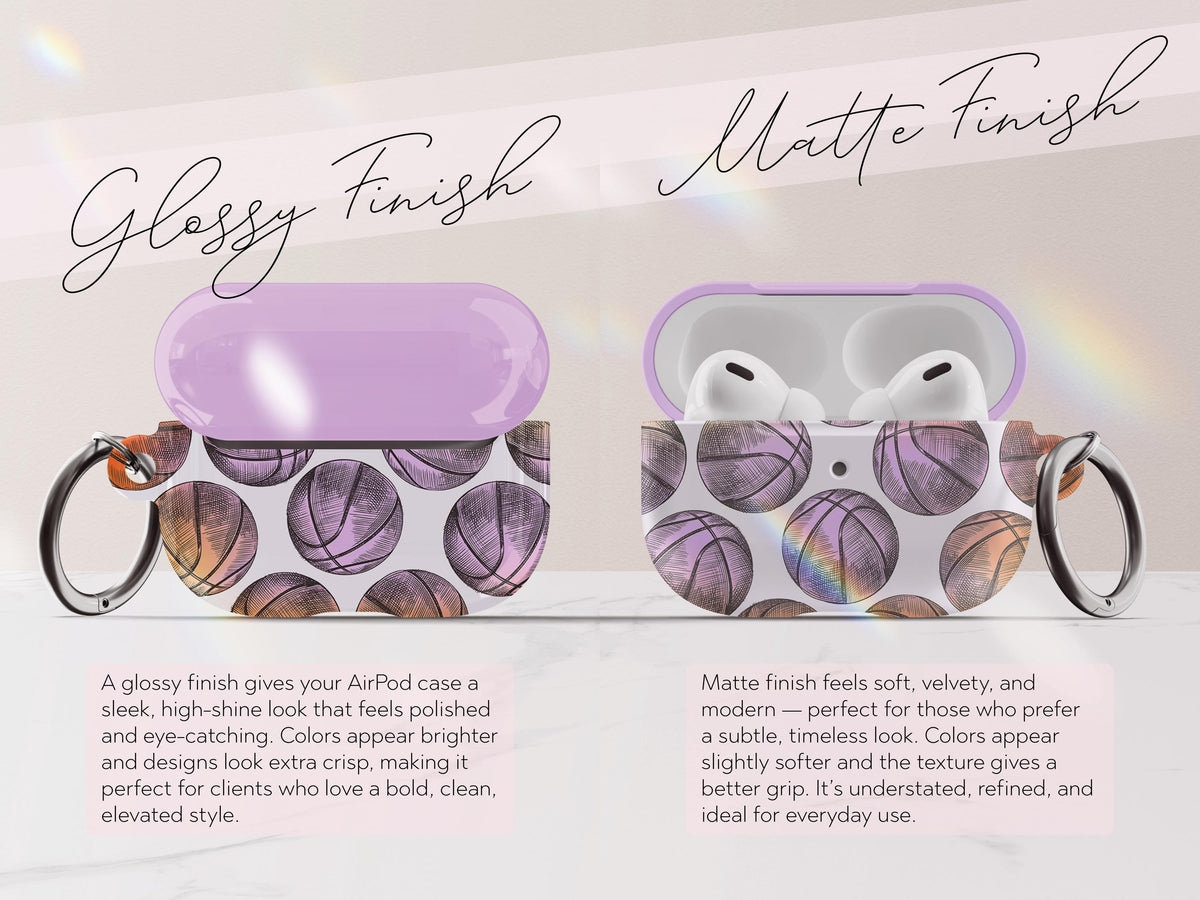 Personalized Basketball AirPods Case Custom Name Pro Cover Cute Team Gift For Her Girl Player Coach Present Feminine Stylish Tech Accessory
