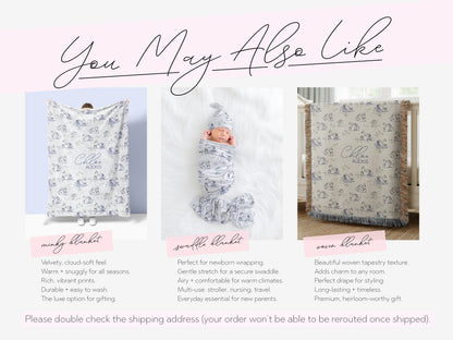 Swan Baby Blanket Personalized Elegant Girl Swaddle Newborn Name Keepsake Nursery Accent Timeless Hospital Welcome Gift