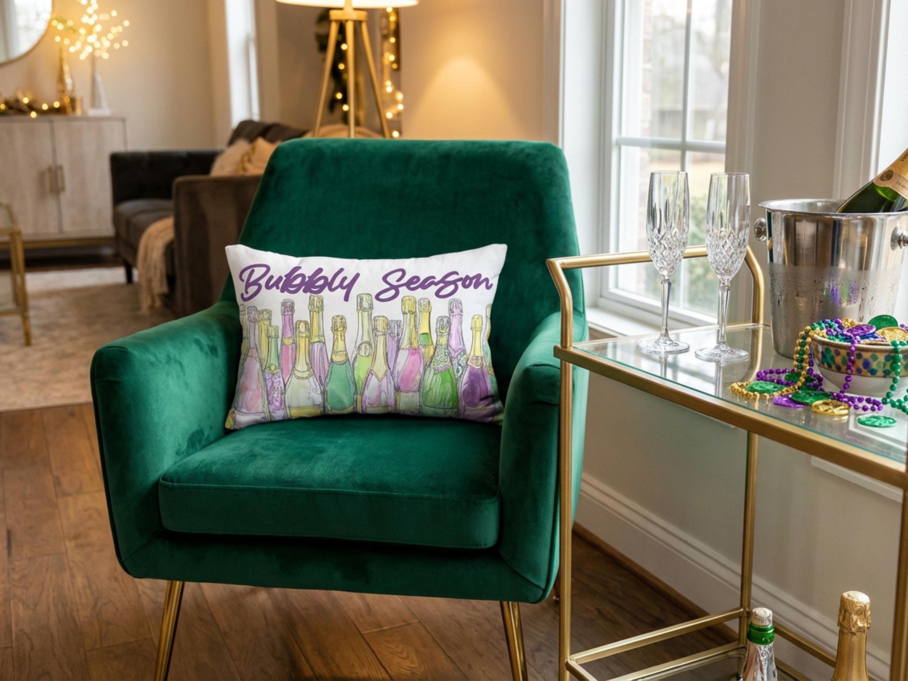 Champagne Pillow - Mardi Gras - Charles Alex