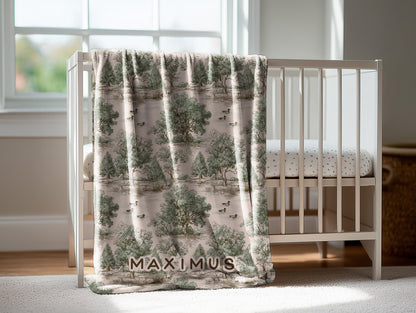 Personalized Duck Swaddle Blanket Mallard Print Custom Name Baby Boy Gift Woodland Nursery Decor Present Southern Mom Newborn Coming Home - Charles Alex