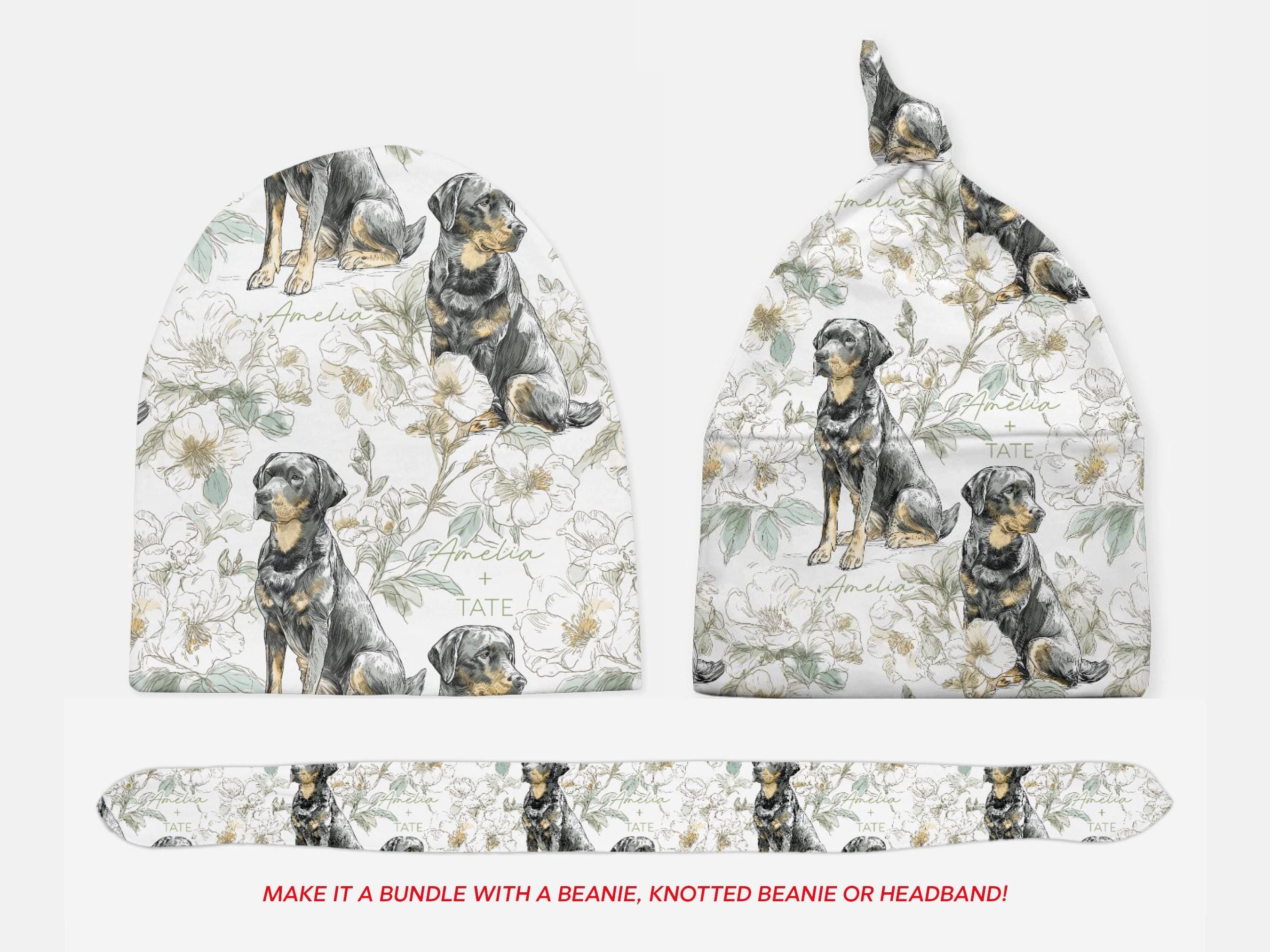 Labrador Retriever - Floral Swaddle or Minky Blanket