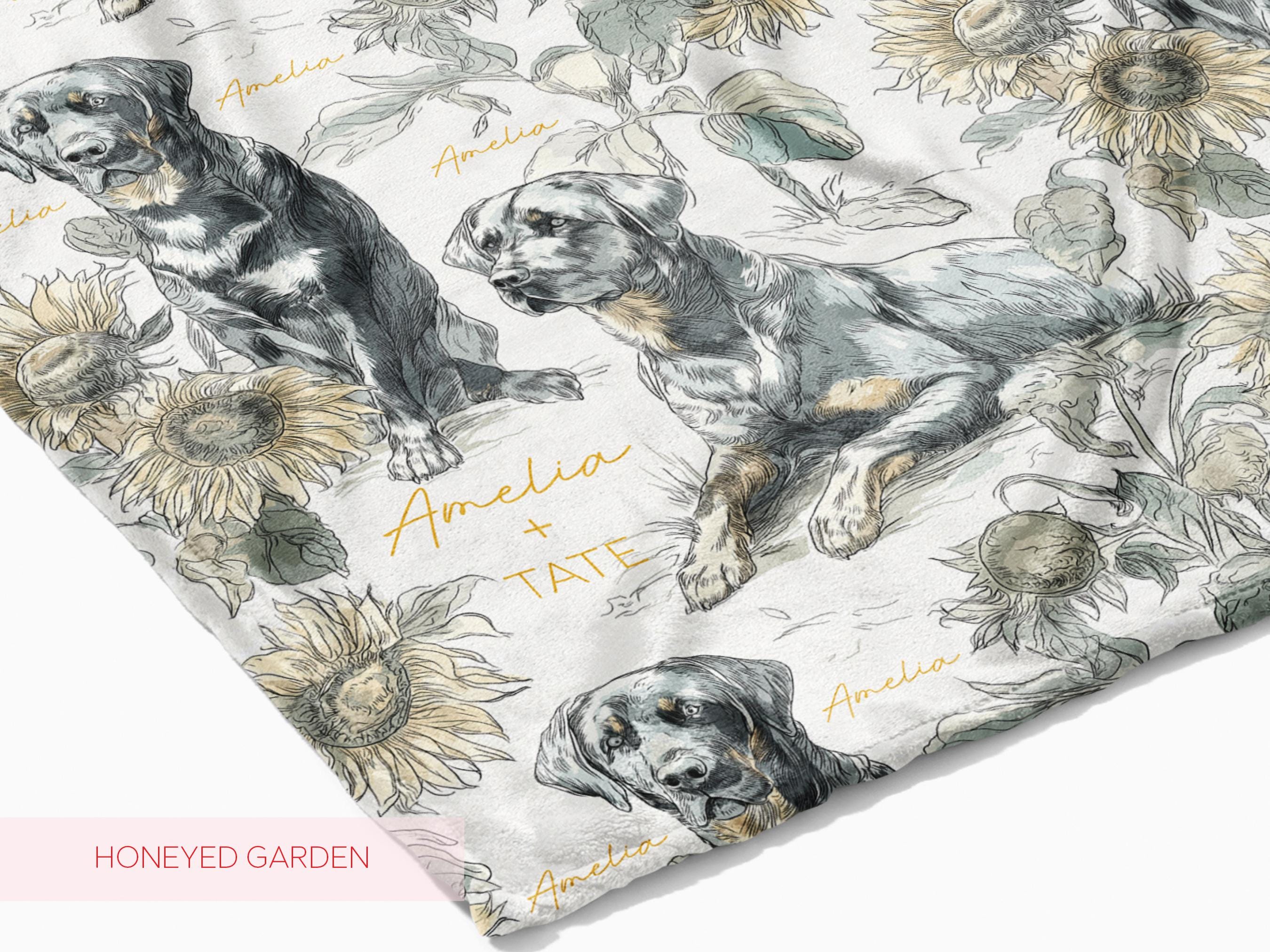 Labrador Retriever - Floral Swaddle or Minky Blanket