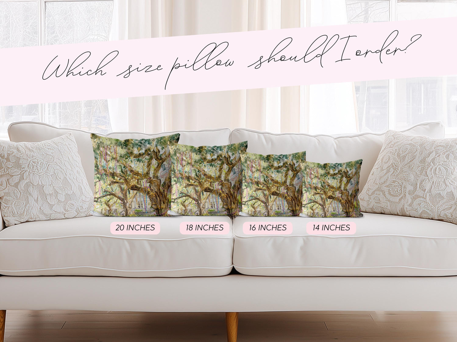 Bead Tree Mardi Gras Pillow Cover Hostess Gift Carnival Season Guest Room Decor Festive Print Throw Cushion Southern Home Interior Design - Charles Alex