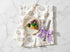 Coquette Mardi Gras King Cake Tea Towel Carnival Kitchen Dish Cloth New Orleans Style Knife Bow Festive Purple Green Gold Baking Decor NOLA - Charles Alex