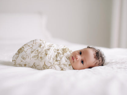 Beagle Baby Gift Personalized Puppy Swaddle Blanket With Name Newborn Girl Hospital Photo Prop Floral Toile Dog Print Custom Shower Present - Charles Alex