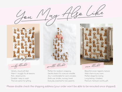 Goldendoodle Baby Swaddle Set With Name For Dog Loving New Parents First Newborn Doodle Coming Home Hospital Photo Outfit Baby Shower Gift - Charles Alex