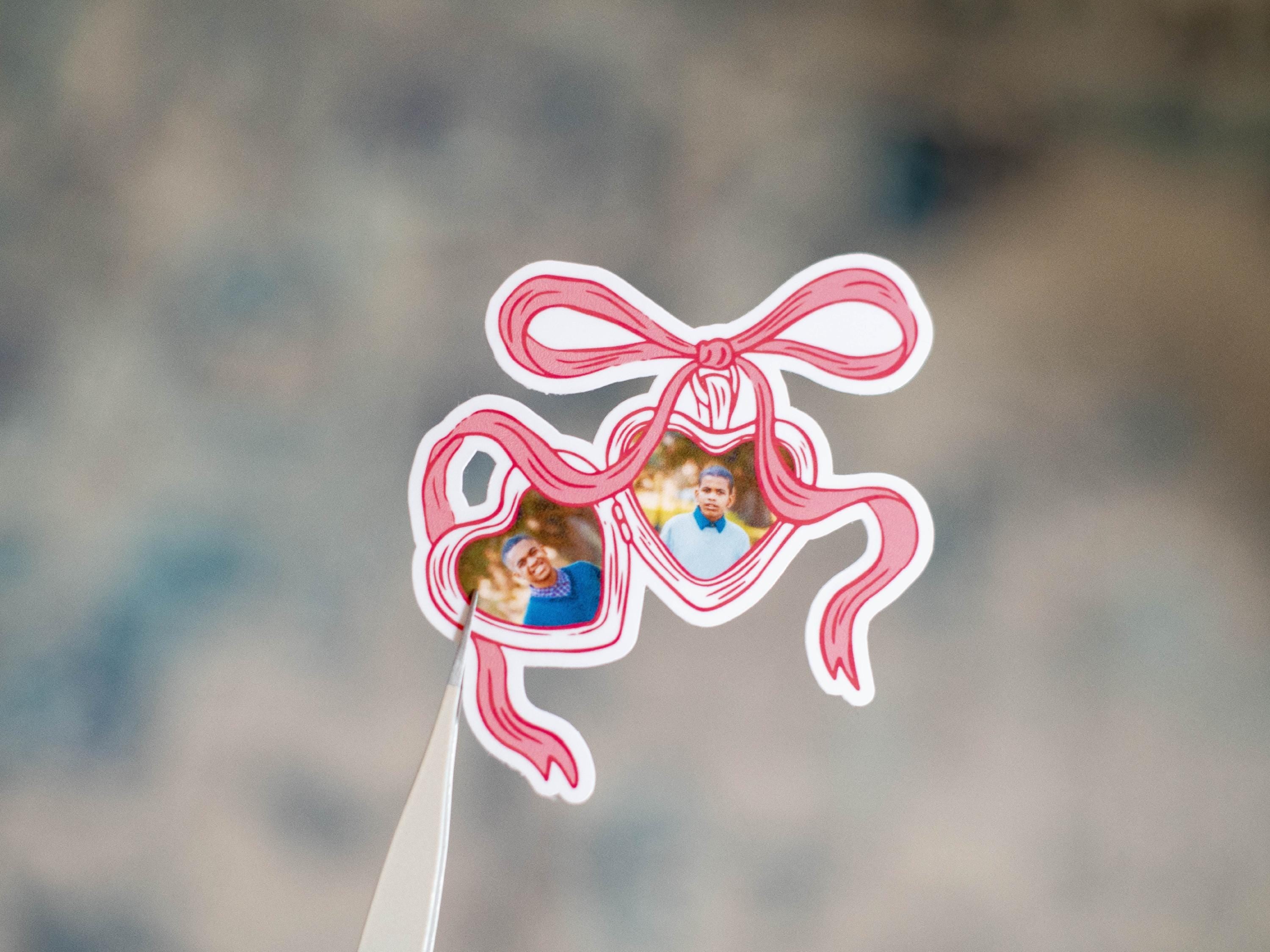 Personalized Locket Sticker with Photo Stickers Custom Initials Vinyl Decal Photos of Children Gift for Mom Stickers for Tumbler Custom