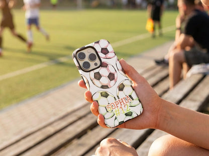Personalized Soccer Phone Case with Name Custom Team Number Protective iPhone Cover Gift for Soccer Girl Athlete Sports Mom Present Coach