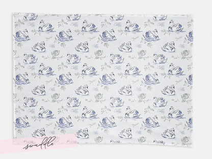 Swan Baby Blanket Personalized Elegant Girl Swaddle Newborn Name Keepsake Nursery Accent Timeless Hospital Welcome Gift
