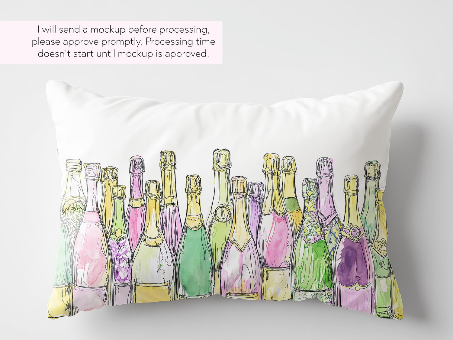 Champagne Pillow - Mardi Gras - Charles Alex