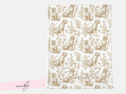 Rottweiler Toile Blanket - Charles Alex