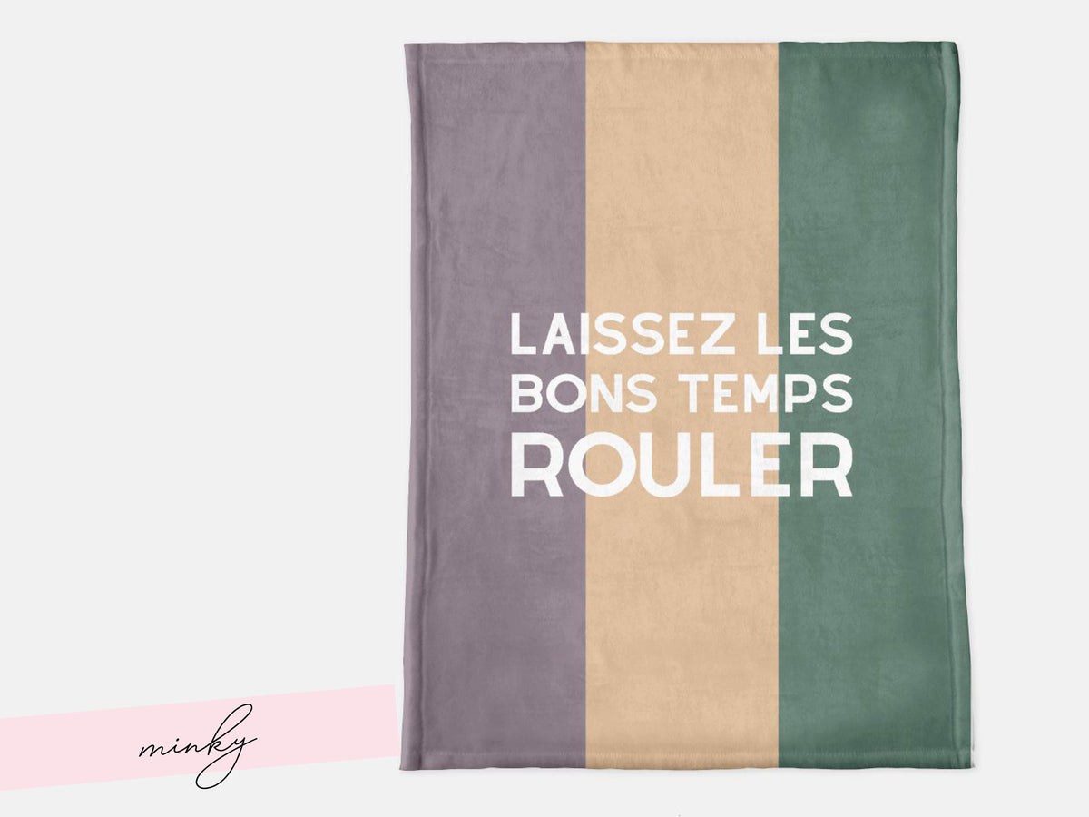 Mardi Gras Parade Route Cozy Blanket Laissez Les Bons Temps Rouler Throw St Charles Avenue Purple Green Gold Colors NOLA Home Decor Carnival - Charles Alex