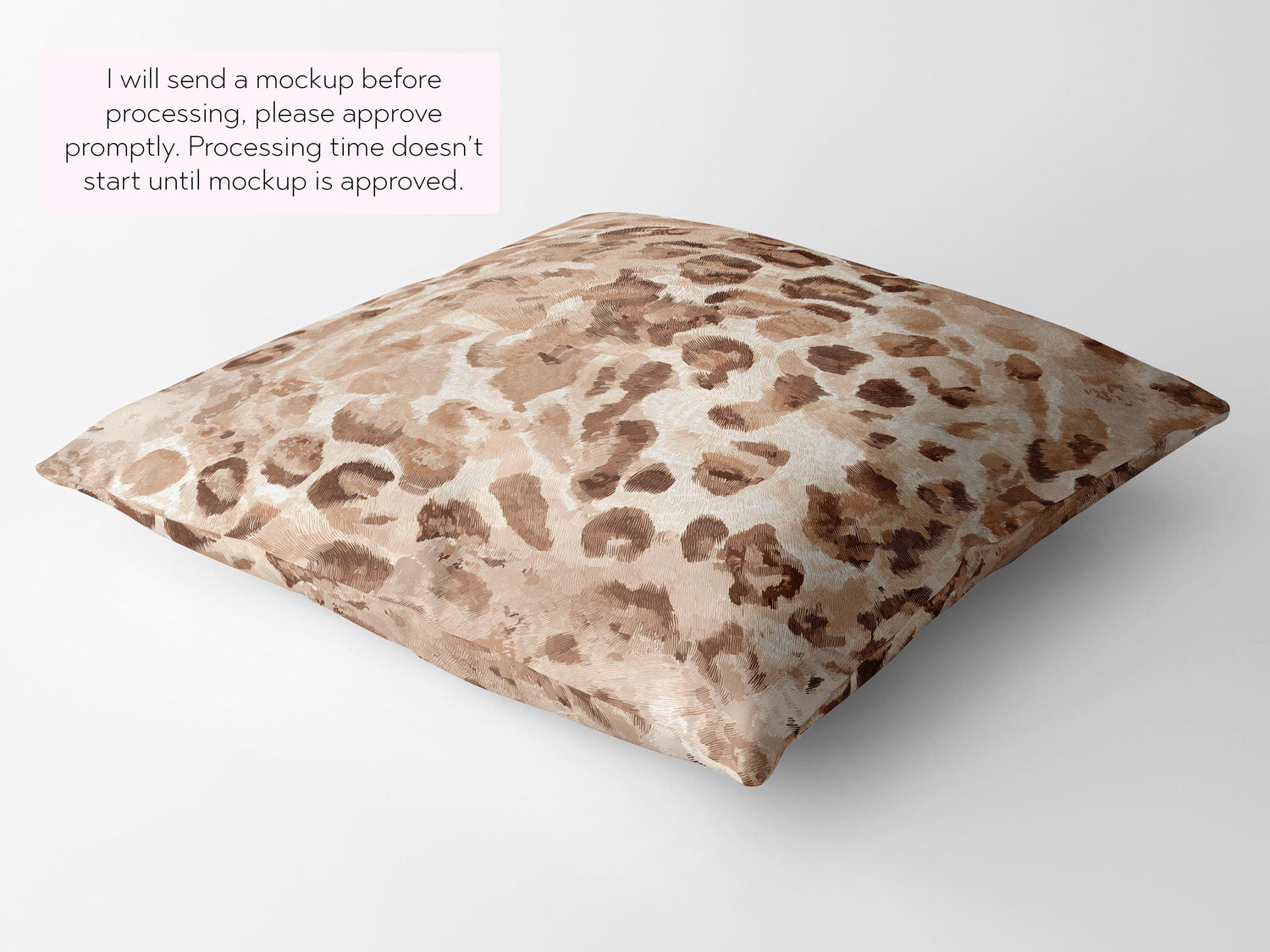 Neutral Leopard Print Pillow and/or Cover - Charles Alex