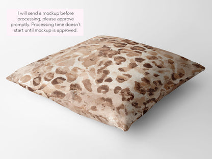 Neutral Leopard Print Pillow and/or Cover - Charles Alex