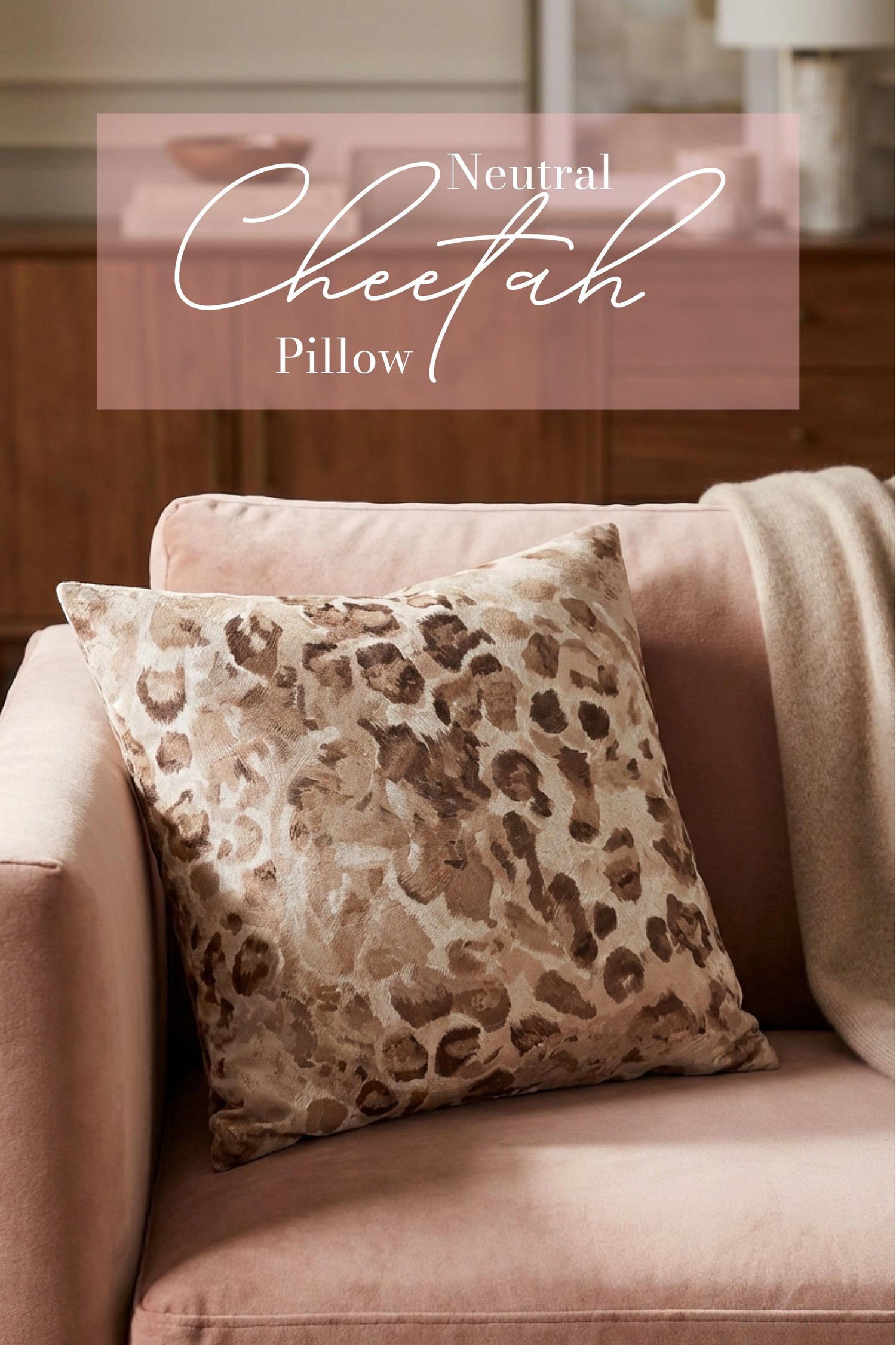 Neutral Leopard Print Pillow and/or Cover - Charles Alex