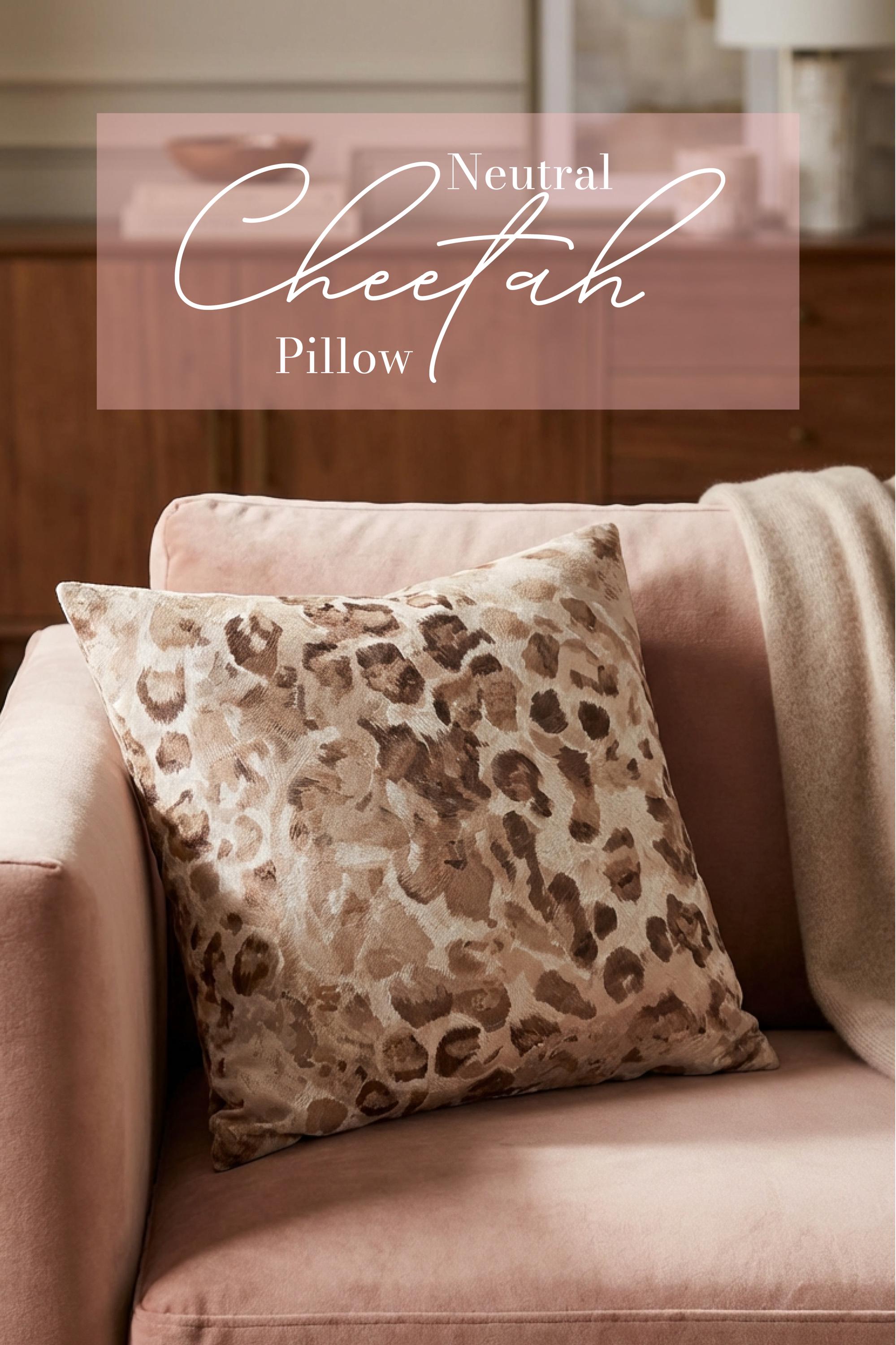 Neutral Leopard Print Pillow and/or Cover - Charles Alex
