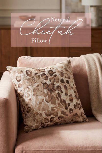 Neutral Leopard Print Pillow and/or Cover - Charles Alex