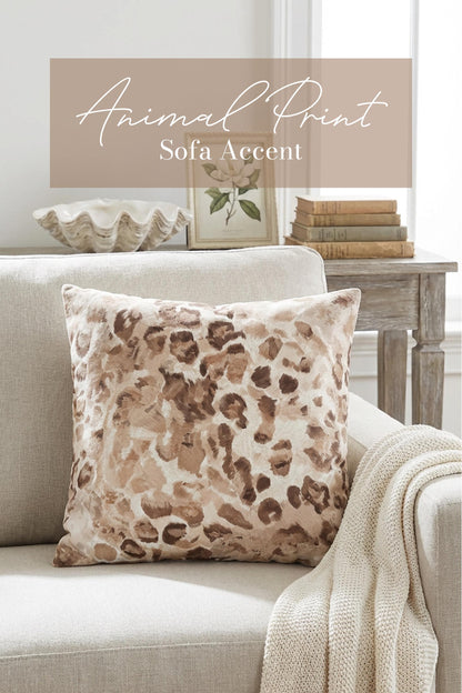 Neutral Leopard Print Pillow and/or Cover - Charles Alex