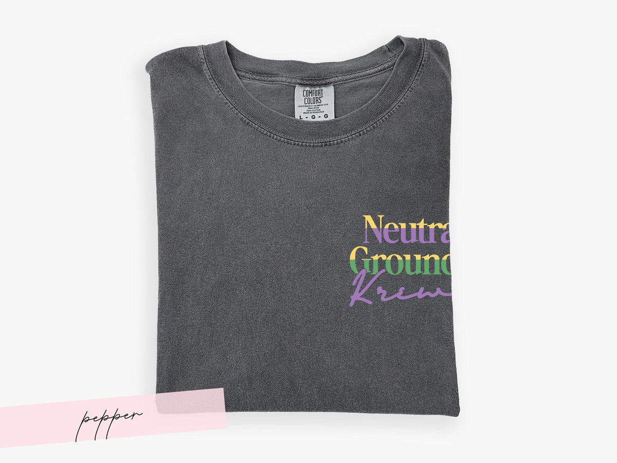 Mardi Gras Shirt Neutral Ground Side Parade Tee Sidewalk Krewe Top Comfort Colors Tshirt New Orleans Local Fat Tuesday Outfit for Girl Group - Charles Alex
