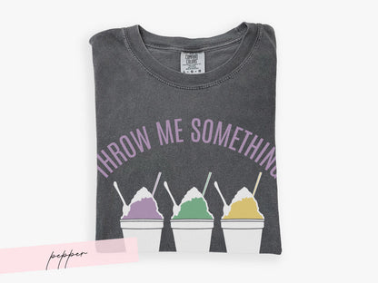 Mardi Gras Snowball Shirt Throw Me Something Cold Mister Comfort Colors Parade Graphic Tee Women Carnival Outfit Gift Vintage Style Unisex - Charles Alex