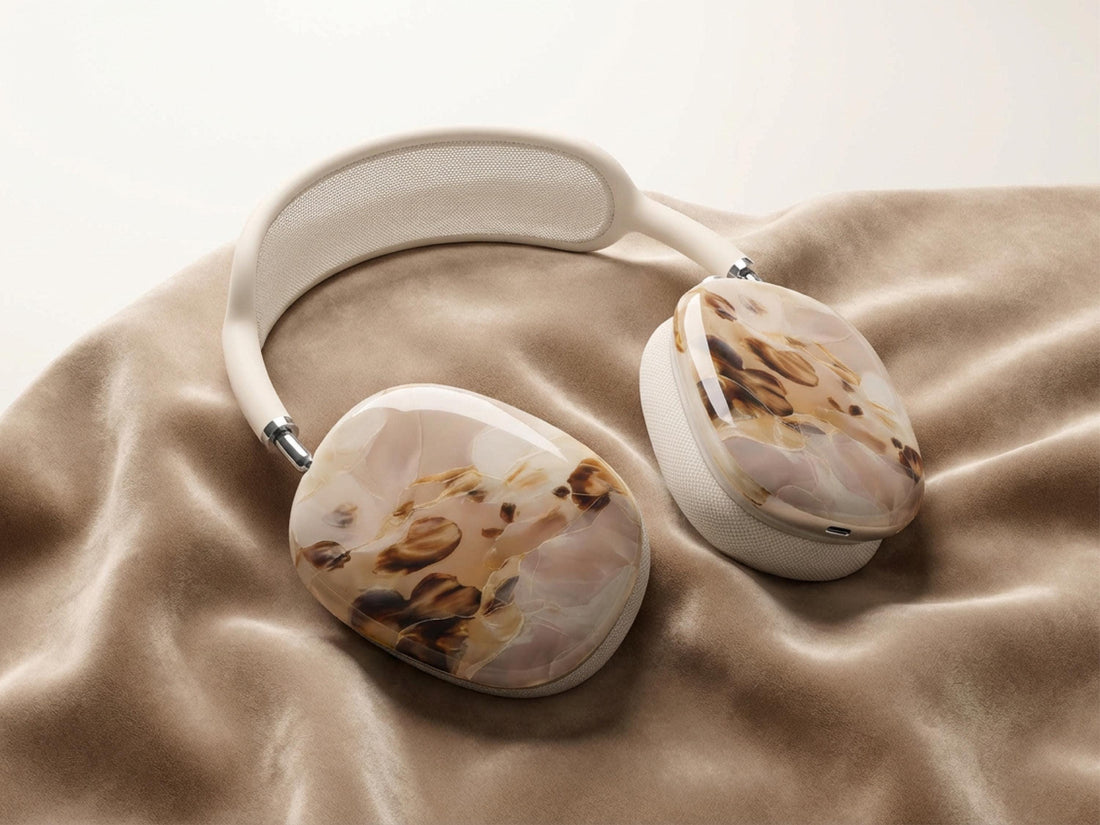 Custom Tortoiseshell AirPods Max Cover Personalized Monogram Skin Protective Ear Cups Headphone Case Gift Idea Travel Accessory for Her - Charles Alex