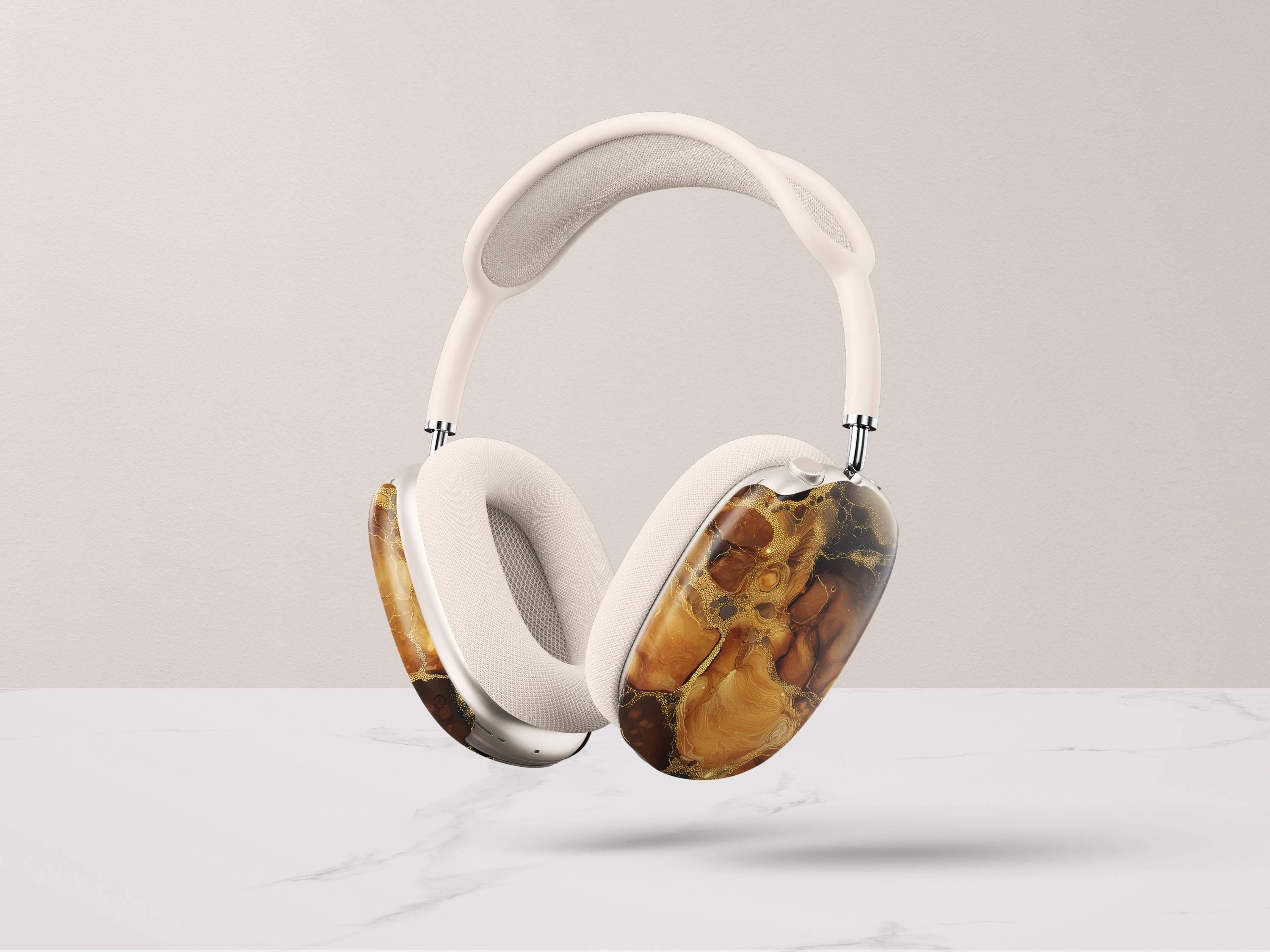 Custom Headphone Cover Tortoiseshell AirPod Max Case Personalized Gift for Guy Black Marble Design Style Accessory Classic Present for Him