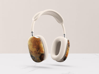 Custom Headphone Cover Tortoiseshell AirPod Max Case Personalized Gift for Guy Black Marble Design Style Accessory Classic Present for Him